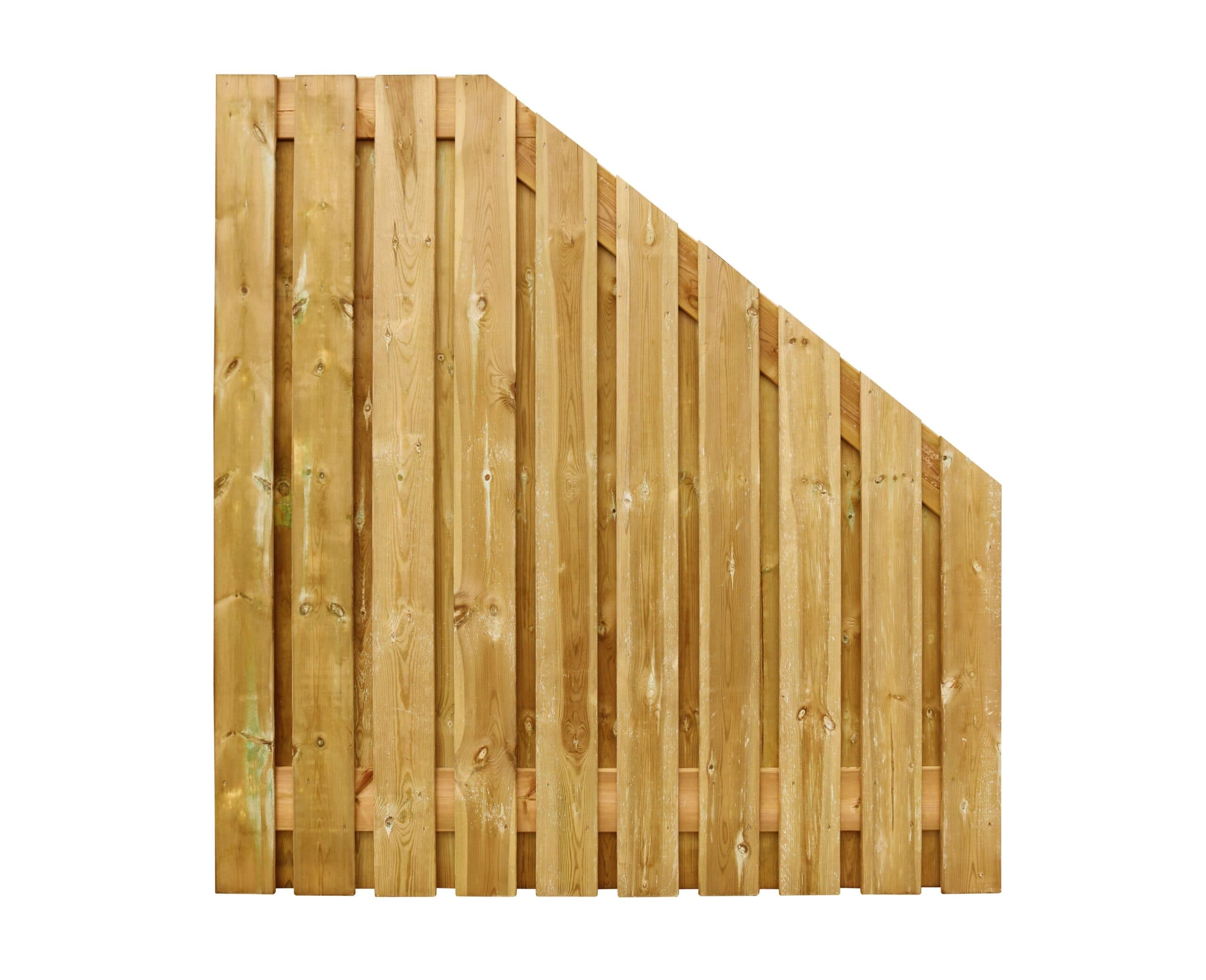 Grenen geschaafd plankenscherm 21-planks 15mm, 180x180cm, recht aflopend, groen geïmpregneerd (1064127)