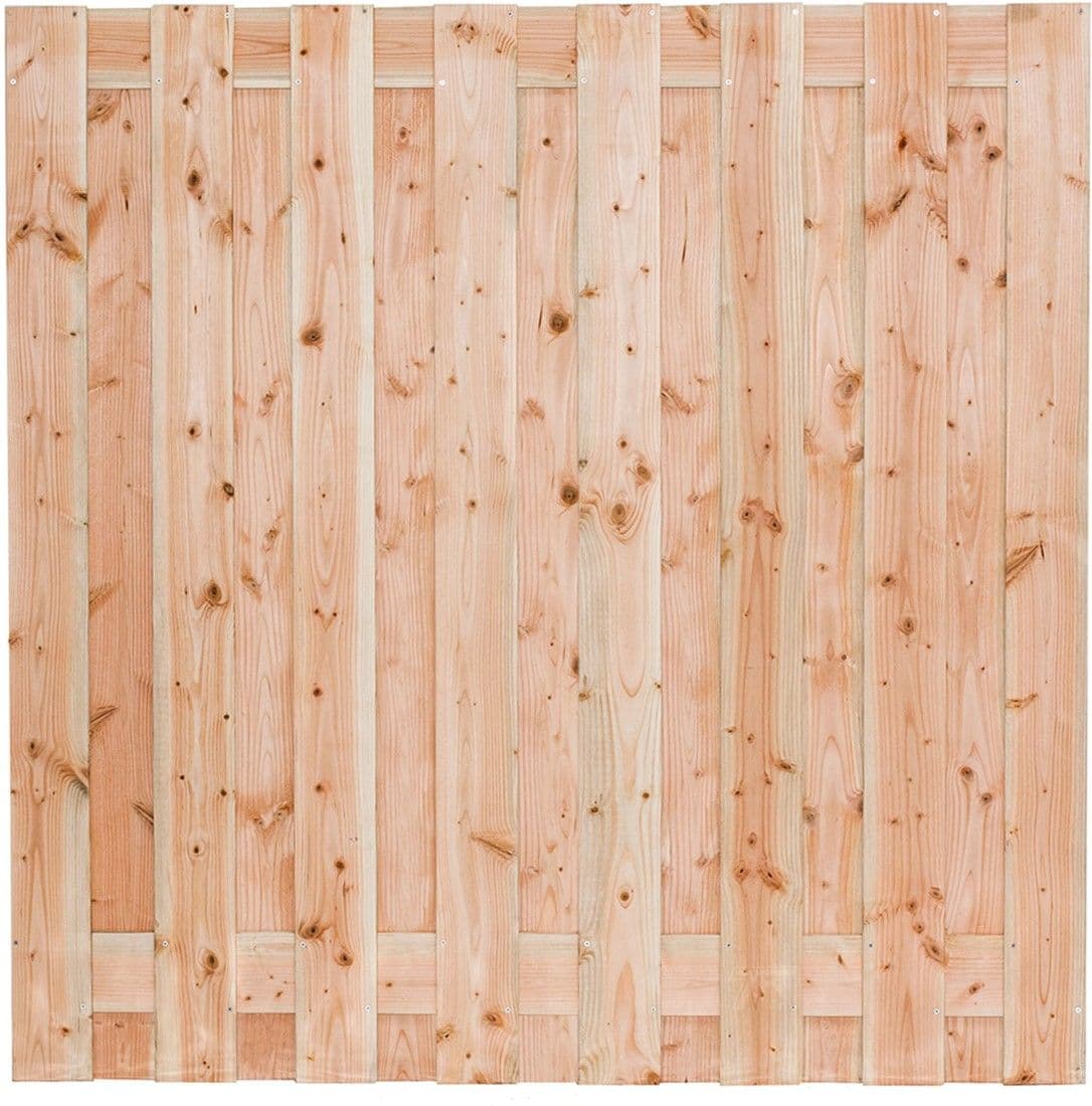 Gardenlux Douglas scherm 17 planks-16mm geschaafd-onbehandeld-RVS geschroefd 180x180cm Felt