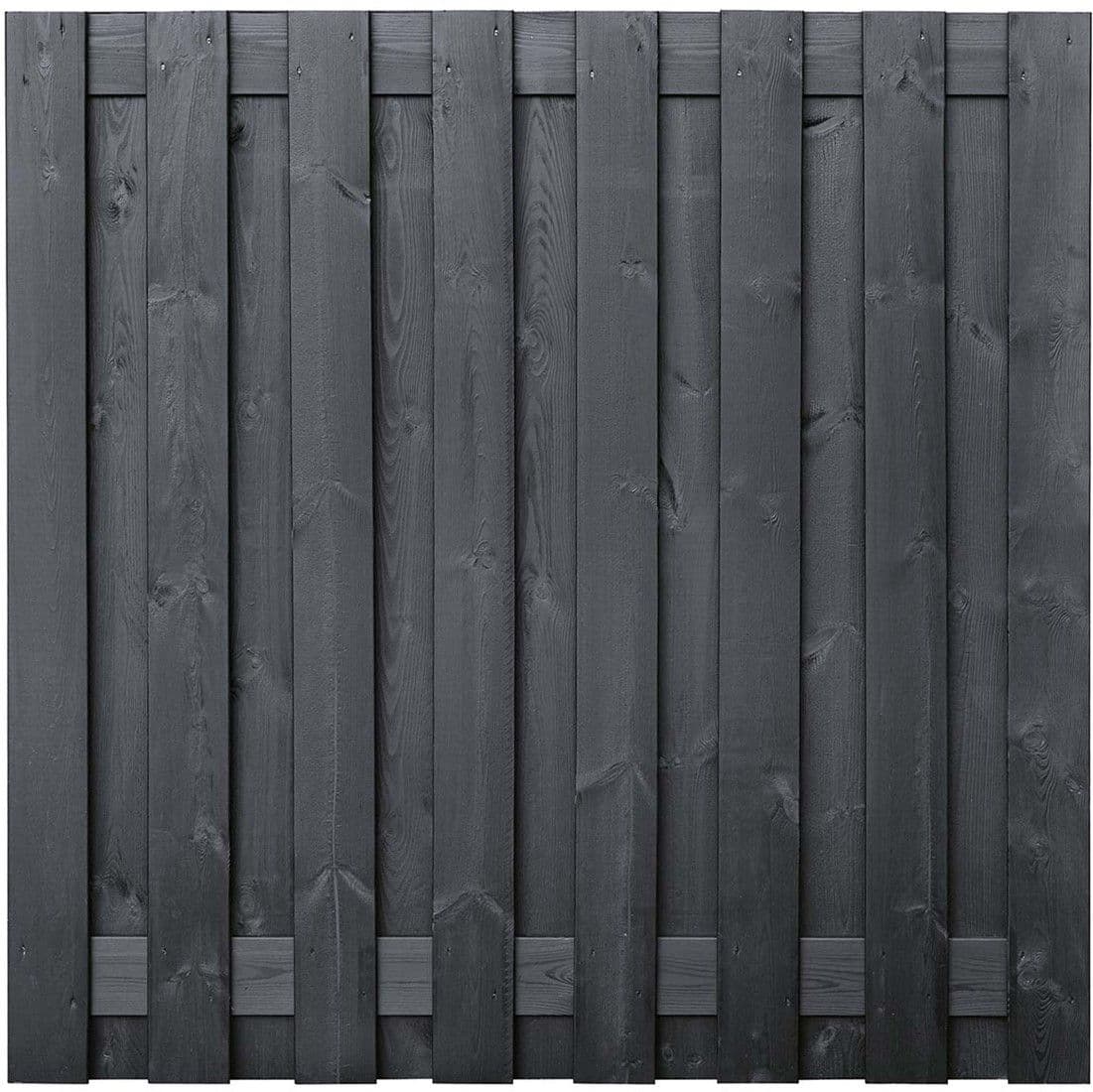 Gardenlux Grenen scherm 17 planks-15mm zwart gespoten 180x180cm Arizona
