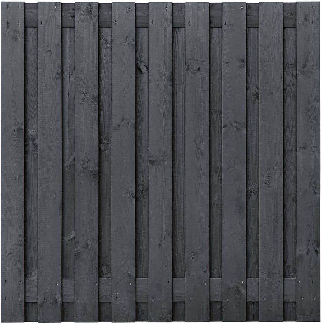 Gardenlux Grenen scherm 19 planks-15mm zwart gespoten 180x180cm Tucson