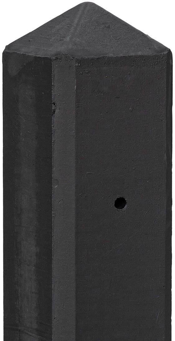 Betolux betonpaal antraciet gecoat glad met diamantkop 10x10x280cm, T-paal