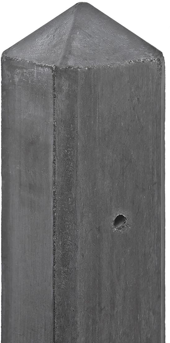 Betolux betonpaal antraciet ongecoat glad met diamantkop 10x10x280cm, T-paal