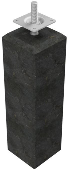Betonpoer antraciet recht 15x15x60cm(facet naar 12x12cm), huls 16mm met verstelbare plaat