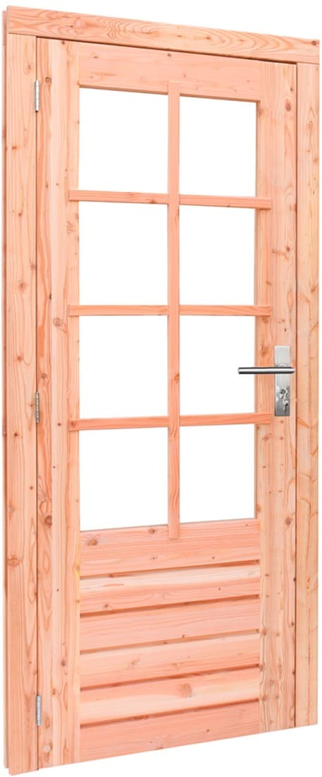 Gardenlux Douglas links draaiende enkele deur 201x90cm onbehandeld 8-ruits glas