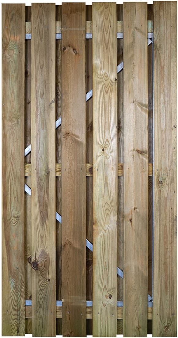 Gardenlux Grenen deur met verstelbaar stalen frame 195x100cm groen geïmpregneerd