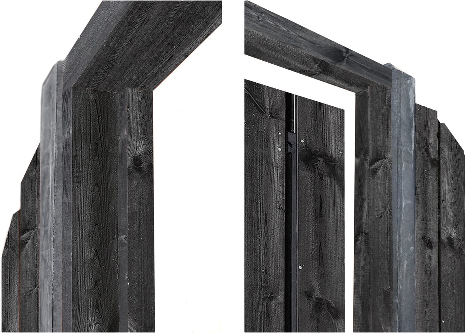Gardenlux Grenen deurkozijn met aanslagligger zwart gespoten H210xB90-150cm